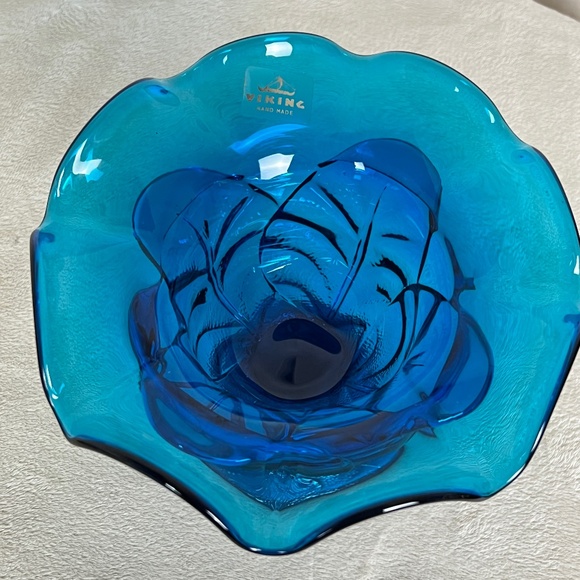 Viking Glass "Bluenique" Candy Pedestal Dish - Picture 2 of 8